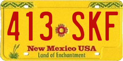 NM license plate 413SKF
