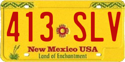 NM license plate 413SLV