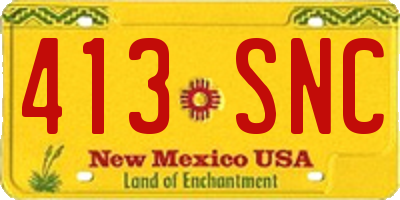 NM license plate 413SNC