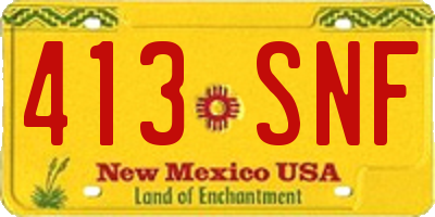 NM license plate 413SNF