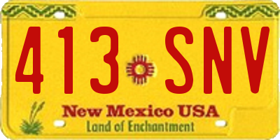 NM license plate 413SNV