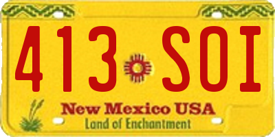 NM license plate 413SOI