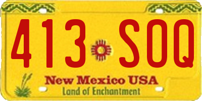 NM license plate 413SOQ