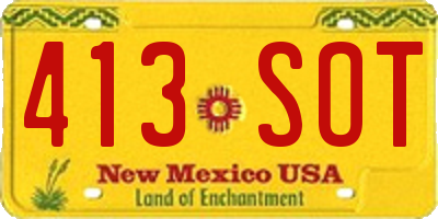 NM license plate 413SOT
