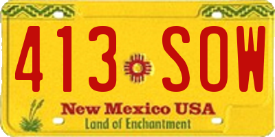 NM license plate 413SOW