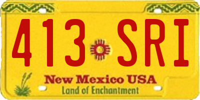 NM license plate 413SRI