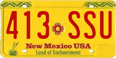 NM license plate 413SSU