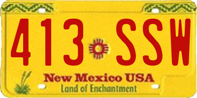 NM license plate 413SSW