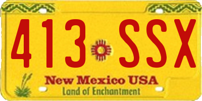 NM license plate 413SSX