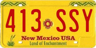 NM license plate 413SSY
