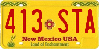 NM license plate 413STA