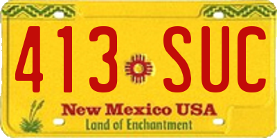 NM license plate 413SUC