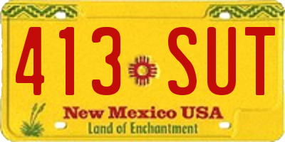 NM license plate 413SUT