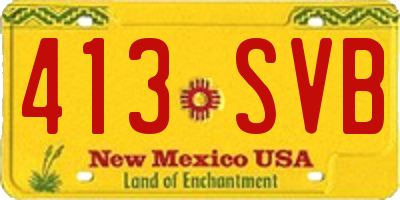 NM license plate 413SVB
