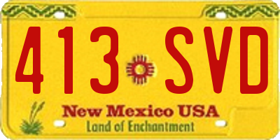 NM license plate 413SVD