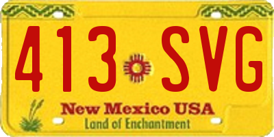 NM license plate 413SVG