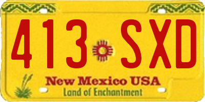 NM license plate 413SXD