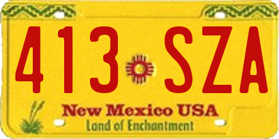 NM license plate 413SZA