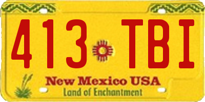 NM license plate 413TBI