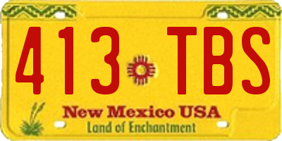 NM license plate 413TBS