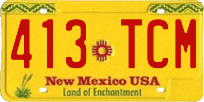 NM license plate 413TCM