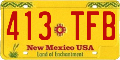 NM license plate 413TFB