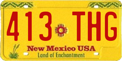 NM license plate 413THG