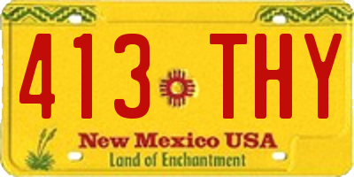 NM license plate 413THY