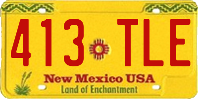 NM license plate 413TLE