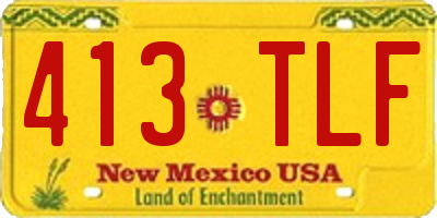 NM license plate 413TLF