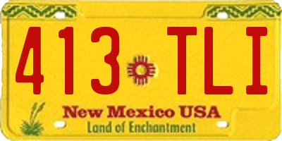 NM license plate 413TLI