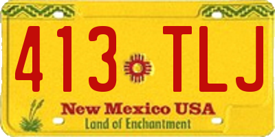 NM license plate 413TLJ