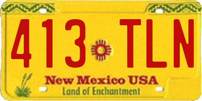 NM license plate 413TLN