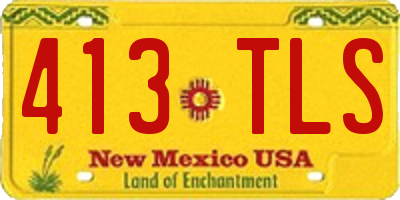 NM license plate 413TLS