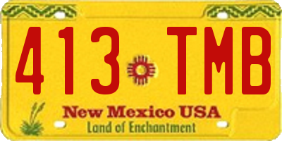 NM license plate 413TMB