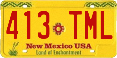 NM license plate 413TML