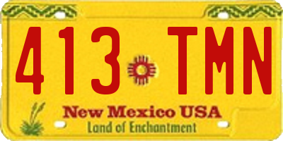 NM license plate 413TMN