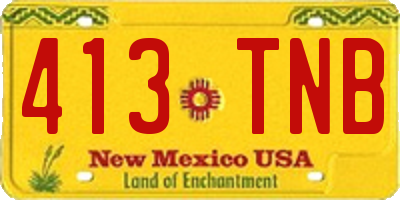 NM license plate 413TNB