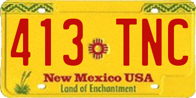 NM license plate 413TNC
