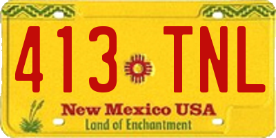 NM license plate 413TNL