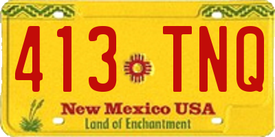 NM license plate 413TNQ