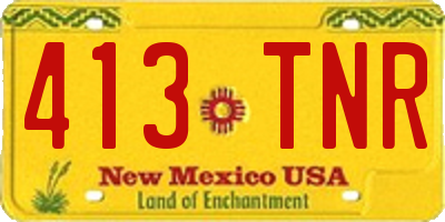 NM license plate 413TNR