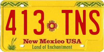 NM license plate 413TNS