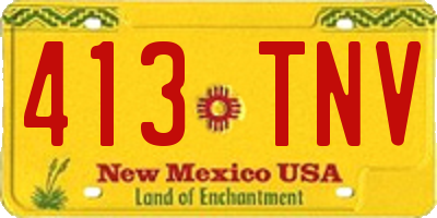 NM license plate 413TNV