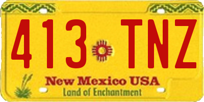 NM license plate 413TNZ