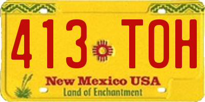 NM license plate 413TOH