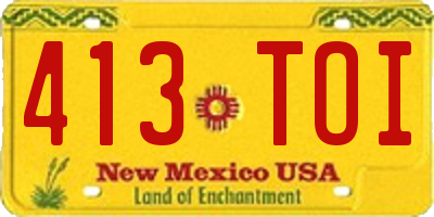 NM license plate 413TOI
