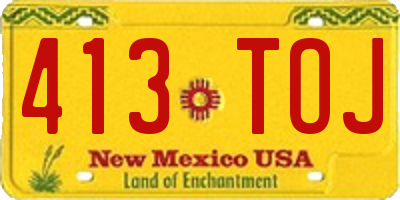 NM license plate 413TOJ