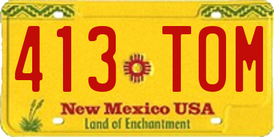 NM license plate 413TOM
