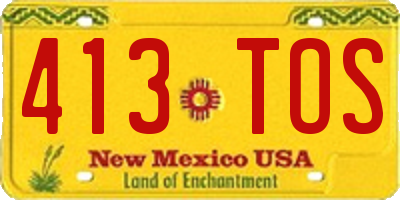 NM license plate 413TOS